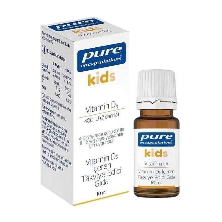 Pure Encapsulations Kids Vitamin D3 400 Damla 10 ml