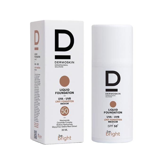 Dermoskin Be Bright Likit Fondöten Medium SPF50 33 ml