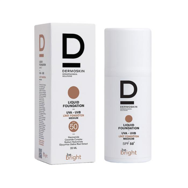 Dermoskin Be Bright Likit Fondöten Medium SPF50 33 ml