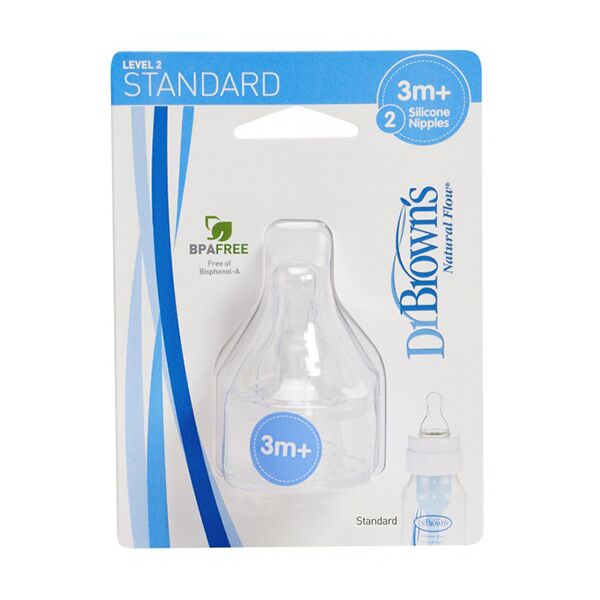 Dr.Browns 2. Aşama Dar Ağız Bİberon Emziği 2 Adet 3m+