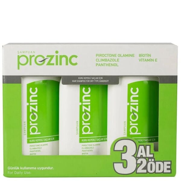 Prozinc Vitamin E Şampuan 3 AL 2 ÖDE 300 ml Yeşil ( Kepeğe Karşı )