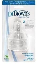 Dr.Browns Geniş Ağız Biberon Emziği No: 2 (3-6) DB372