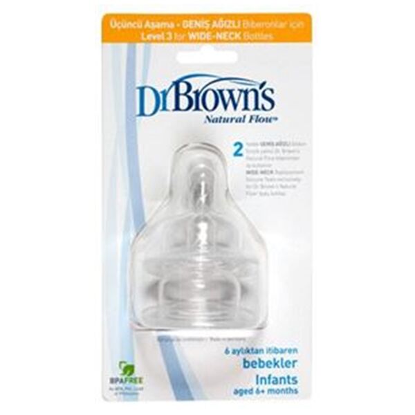 Dr.Browns Geniş Ağız Biberon Emziği No: 3 (6+) DB382