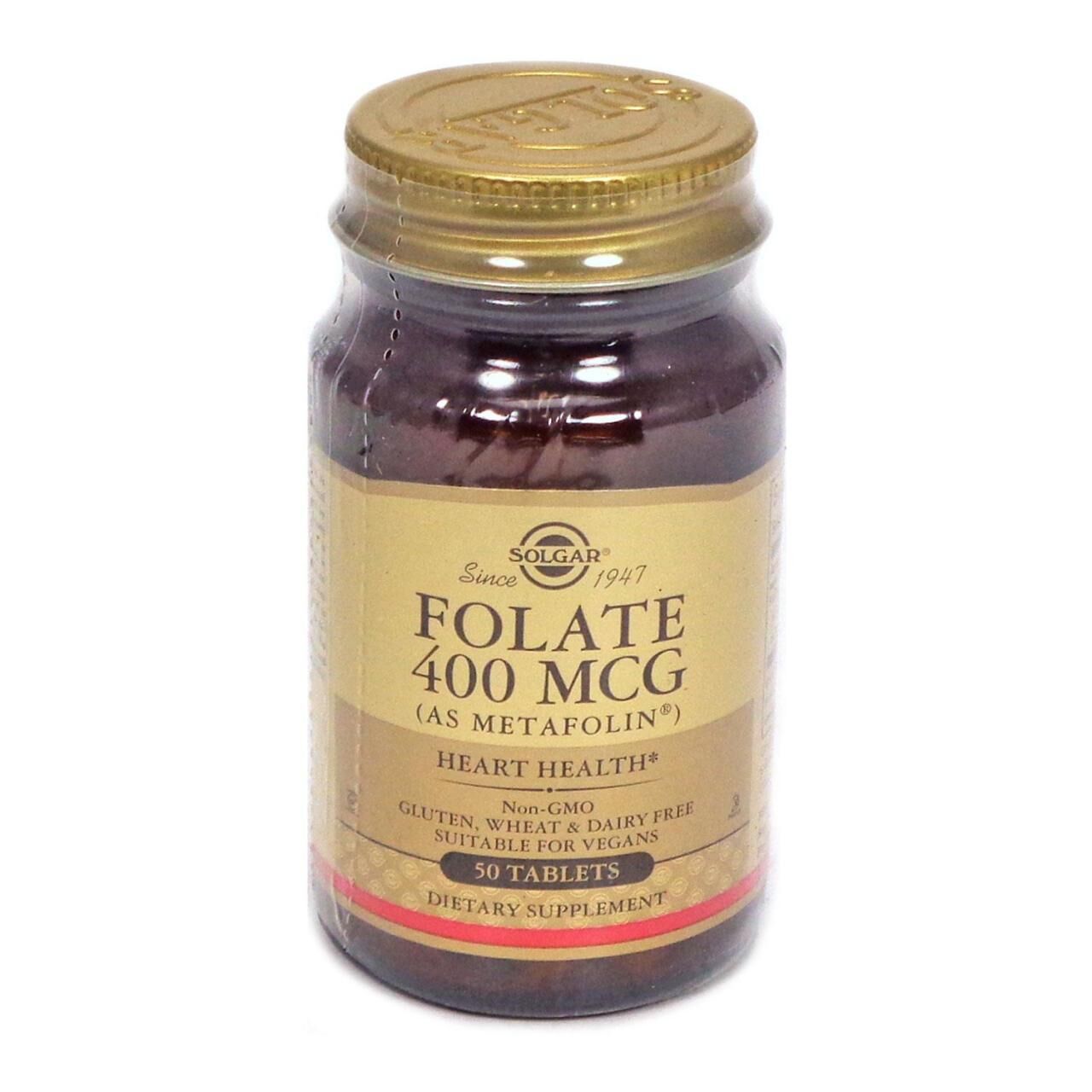 Solgar Folate (Metafolin) 400 Mcg 50 Tablet