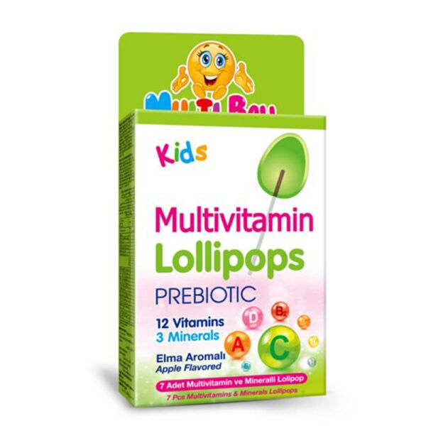Multiball Kids Multivitamin ve Prebiyotik Lollipops 5 Adet