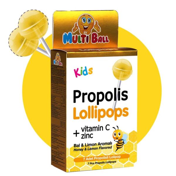 Multiball Kids Propolis + Vitamin C Lollipops 7 li