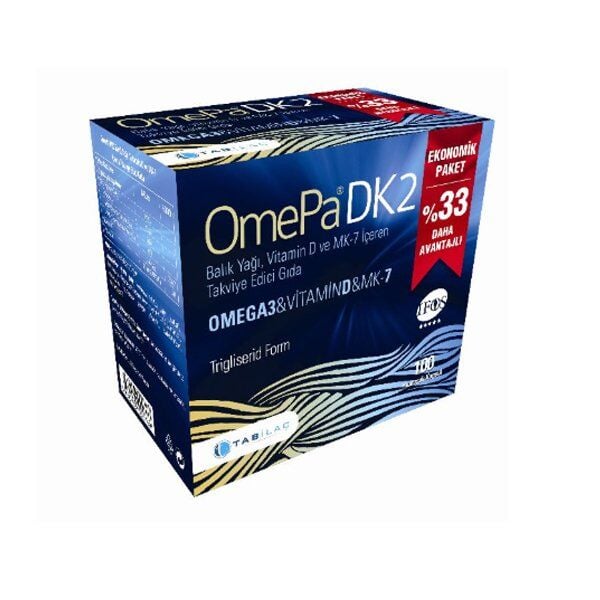 OmePa DK2 Omega 3 Vitamin D ve MK-7 100 Kapsül