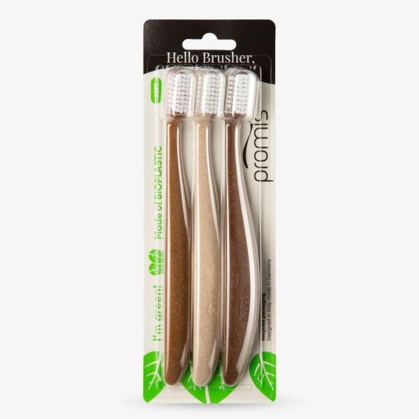 Promis Wood Lowe Koyu Renkli 3'lü Diş Fırçası