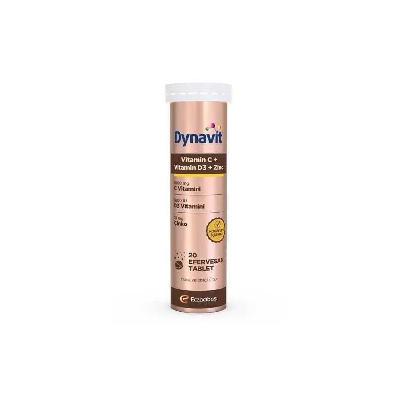 Dynavit Vitamin C + Vitamin D3 + Zinc Efervesan 20 Tablet