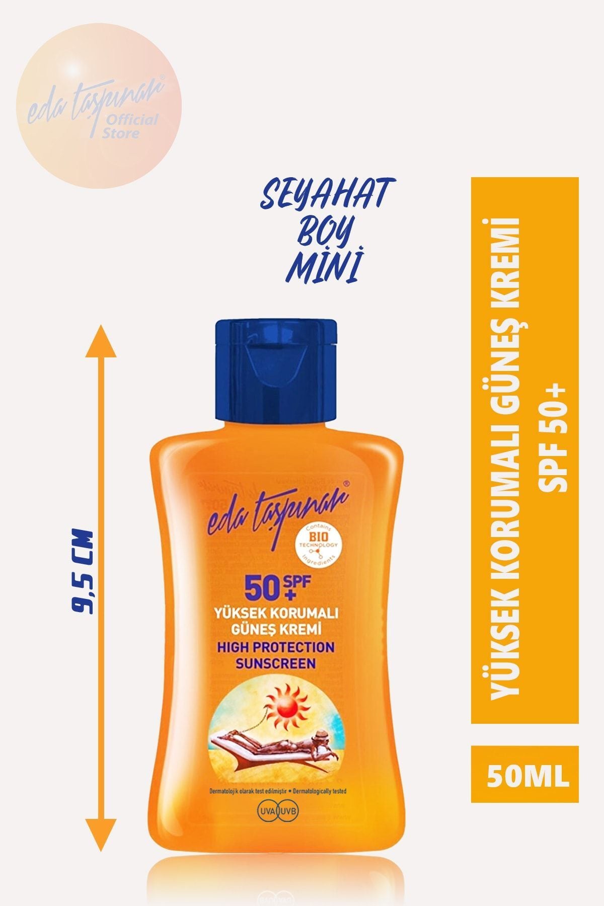 Eda Taşpınar Seyahat Boy Mini 50 ml  Yüksek Korumalı Güneş Kremi Spf50+