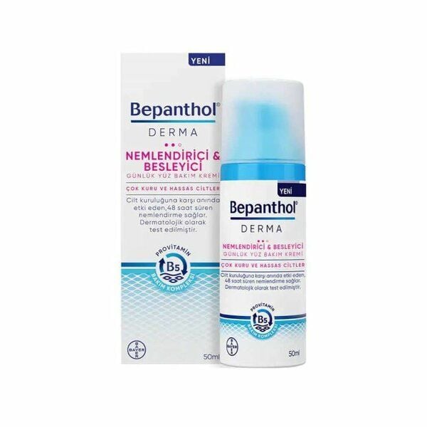 Bepanthol Derma Nemlendirici ve Besleyici Günlük Yüz Bakım Çok Kuru ve Hassas Ciltler 50 ml