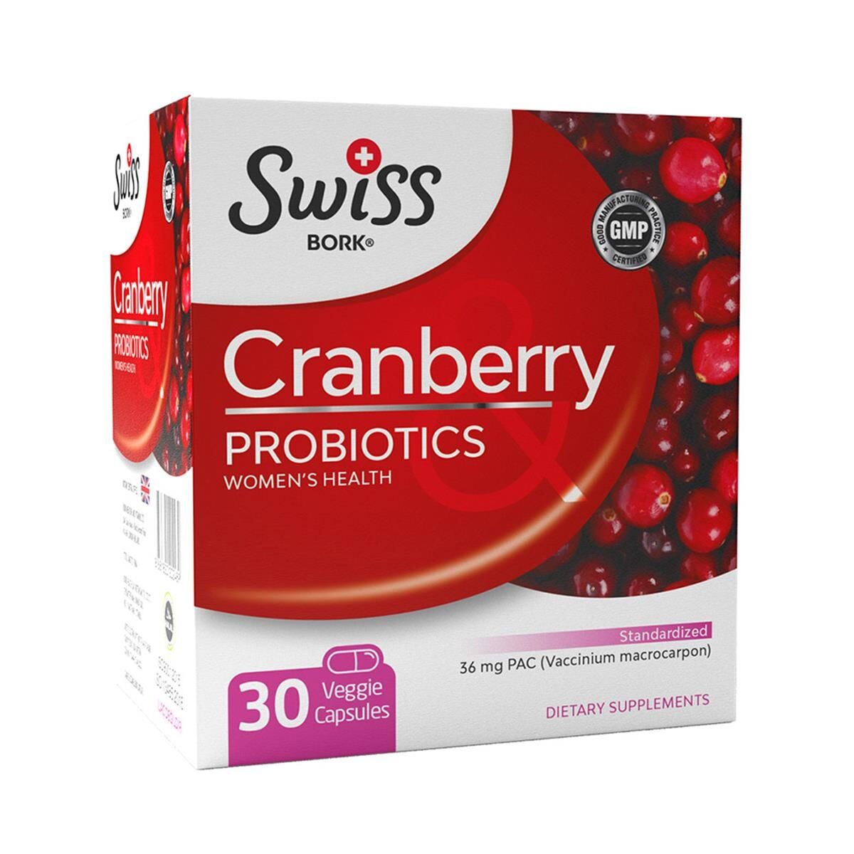 Swiss Bork Cranberry Probiotics 30 Kapsül