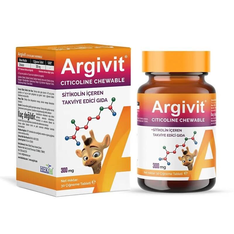 Argivit Citicoline Chewable 30 Çiğneme Tableti