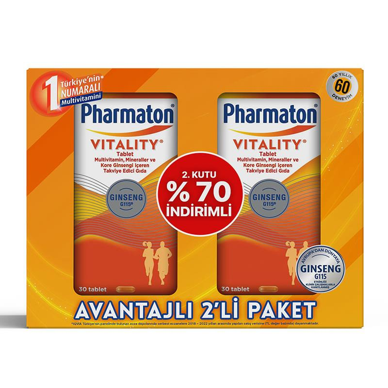 Pharmaton Vitality 30 Tablet Avantajlı 2'li Paket