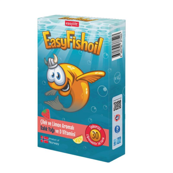 EasyVit EasyFishoil Omega 3 Çilek ve Limon Aromalı 30 Tablet