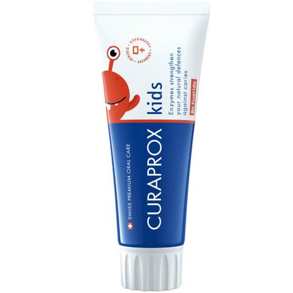 Curaprox Enzycal Kids Diş Macunu Çilekli 60 ml Florürsüz 0 yaş