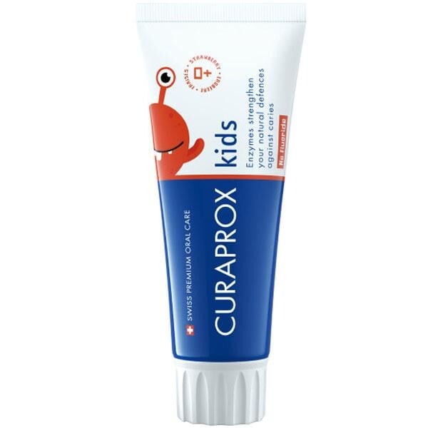Curaprox Enzycal Kids Diş Macunu Çilekli 60 ml Florürsüz 0 yaş