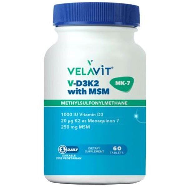 Velavit V-D3K2 with MSM 60 Tablet
