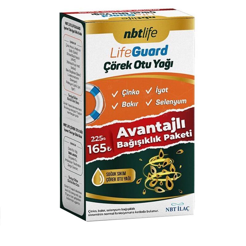 NbtLife Lifeguard 30 Kapsül + Çörek Otu Yağı 30 Kapsül Avantajlı Paket
