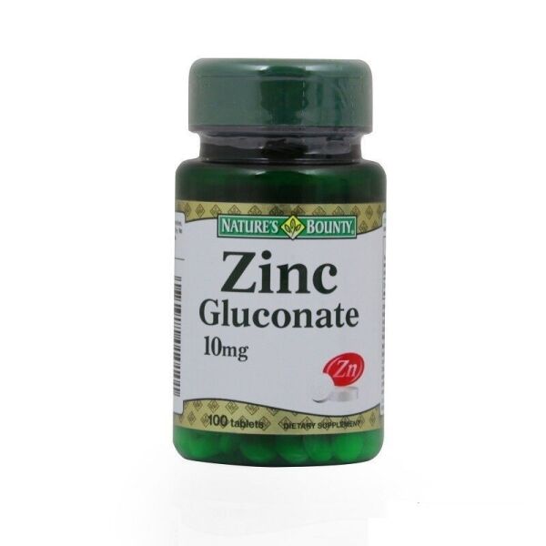 Nature's Bounty Zinc Gluconate 10 mg 100 Tablet