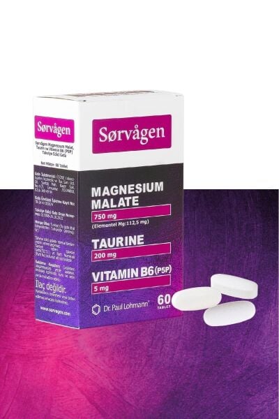 Sorvagen Magnezyum Malat, Taurin Ve Vitamin B6 (p5p) 60 Tablet