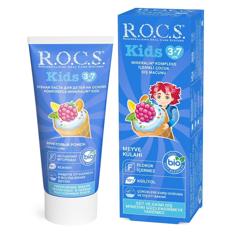 ROCS Kids Meyve Külahlı Diş Macunu 3-7 yaş