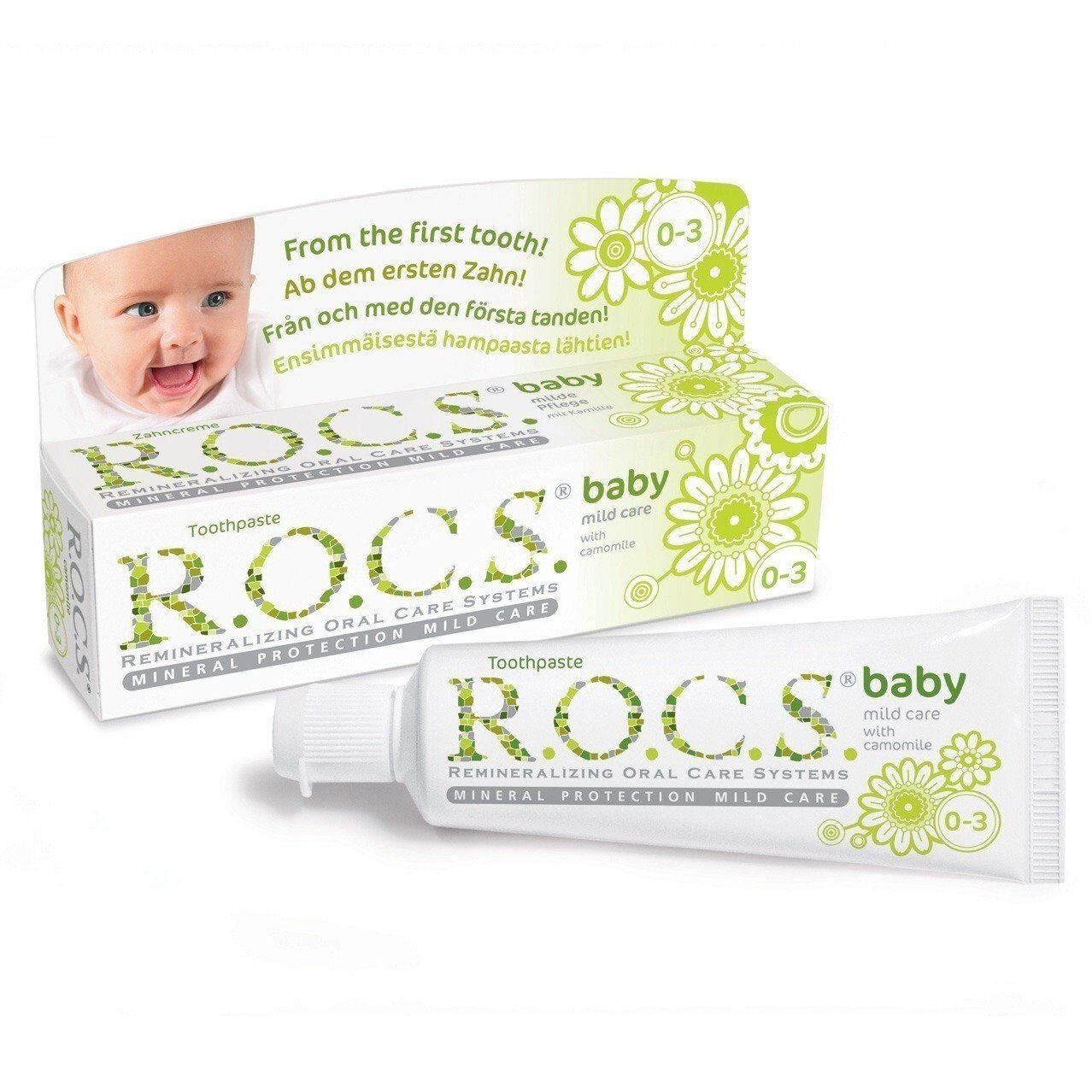 ROCS Baby 0-3 Yaş Arası Yutulabilir Diş Macunu - Papatya