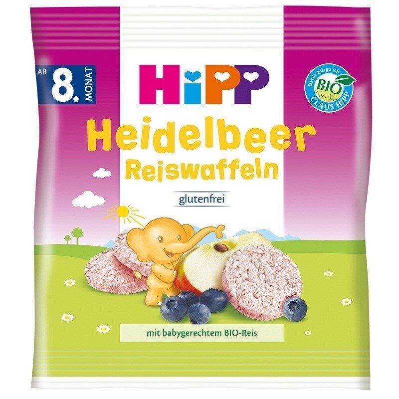 Hipp Organik Yaban Mersinli Pirinçli Bebek Gofreti