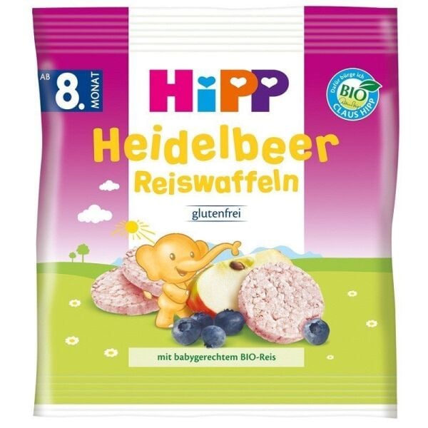 Hipp Organik Yaban Mersinli Pirinçli Bebek Gofreti