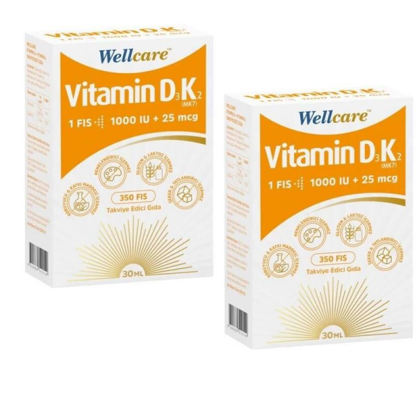 Wellcare Vitamin D3K2 Sprey 30 ml 2li Paket