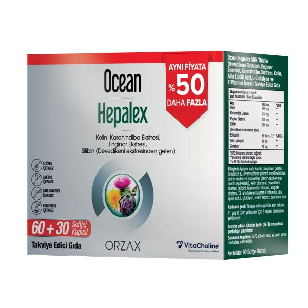 Ocean Hepalex 60 Softjel Kapsül %50 Daha Fazla