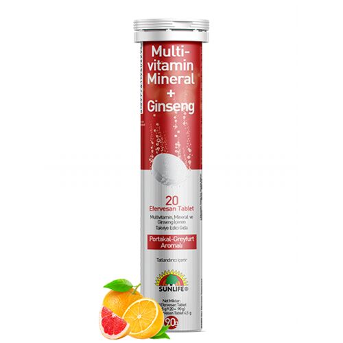 Sunlife Multivitamin + Mineral + Ginseng 20 Efervesan Tablet