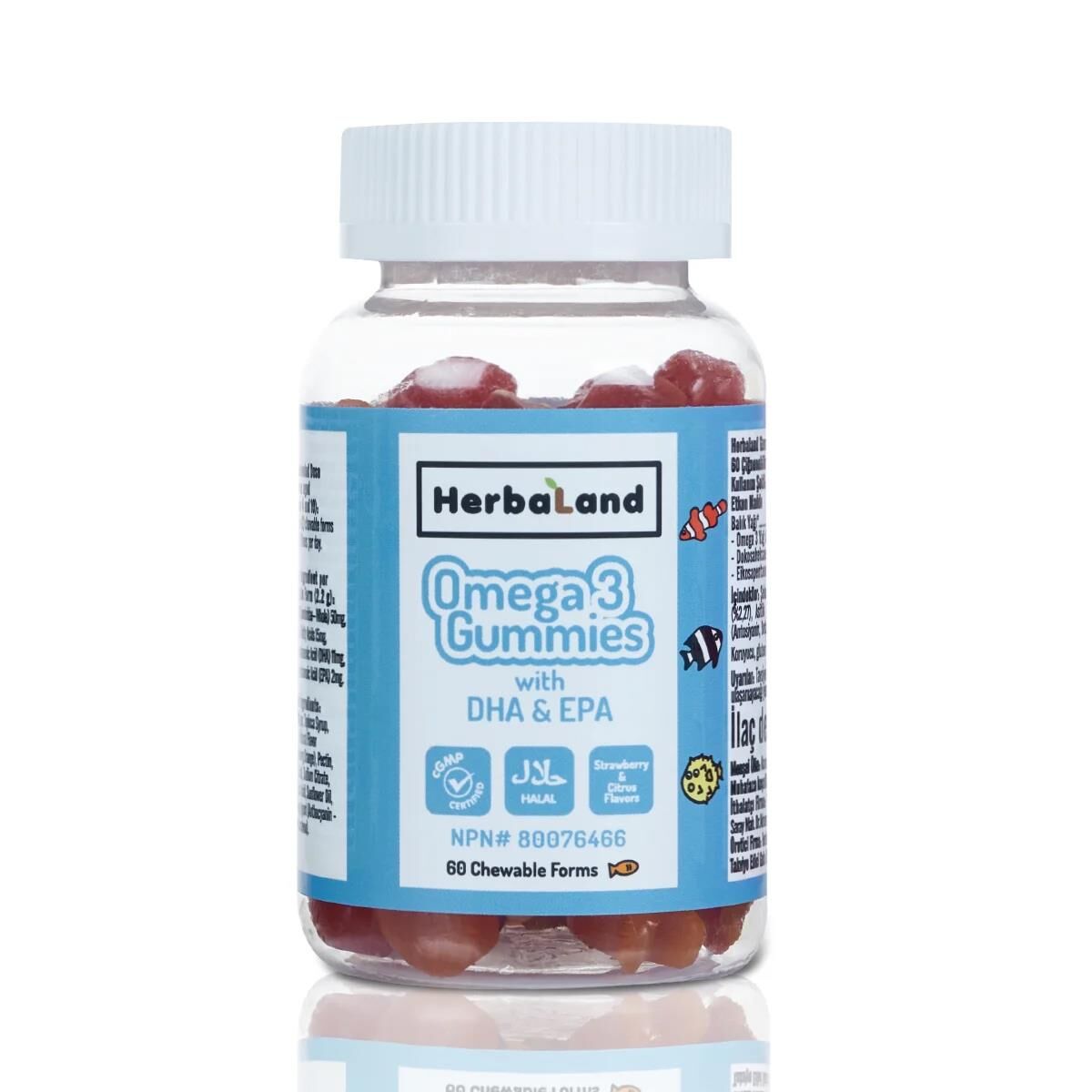 Herbaland Kids Omega 3 with DHA and EPA 60 Adet