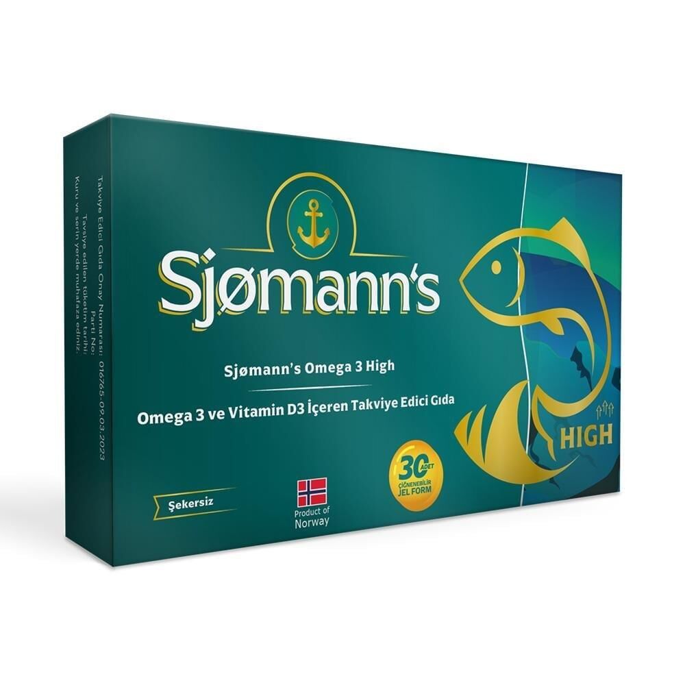 Sjomann’s Omega 3 ve Vitamin D3 İçeren Takviye Edici Gıda 30 Adet Çiğnenebilir Jel Form