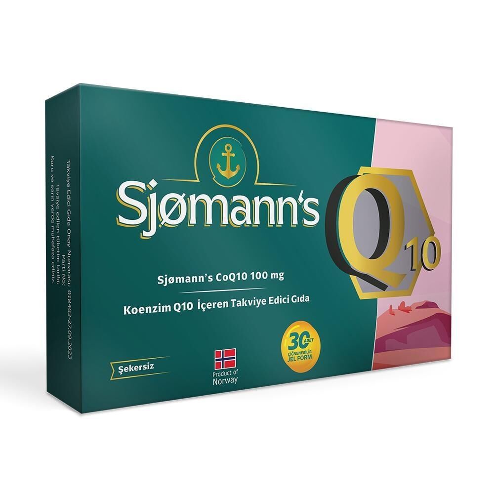 Sjomann’s CoQ10 100 mg İçeren Takviye Edici Gıda 30 Adet Çiğnenebilir Jel Form