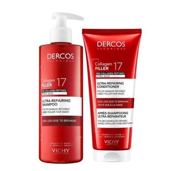 Vichy Dercos Collagen 17 Filler Şampuan 400 ml + Saç Bakım Kremi 200 ml