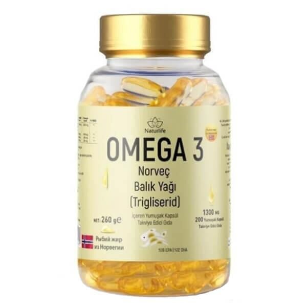 Naturlife Omega 3 Norveç Balık Yağı 200 Kapsül