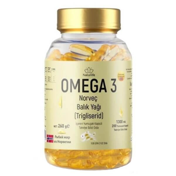 Naturlife Omega 3 Norveç Balık Yağı 200 Kapsül