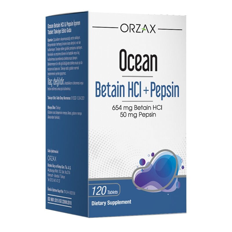 Ocean Betain Hcl+Pepsin 120 Tablet