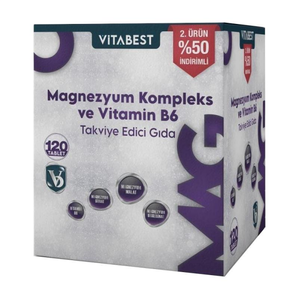 Vitabest Magnezyum Kompleks ve Vitamin B6 120 Tablet
