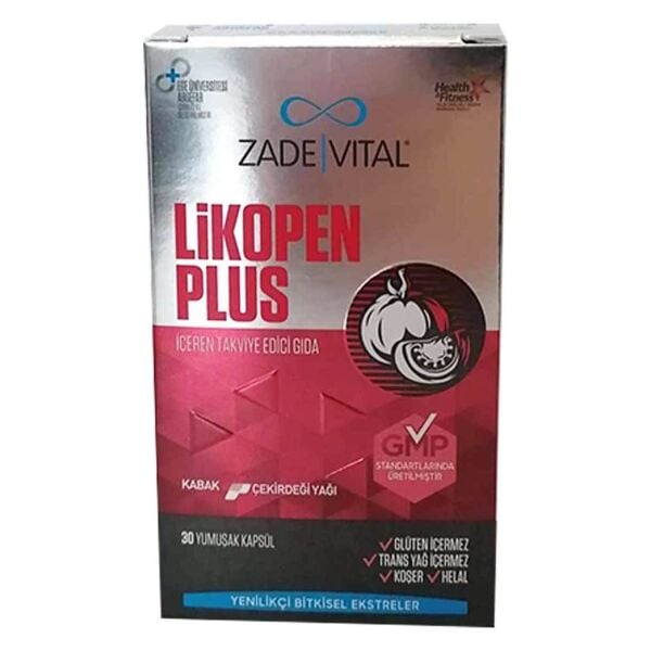 Zade Vital Likopen Plus 30 Kapsül/500mg