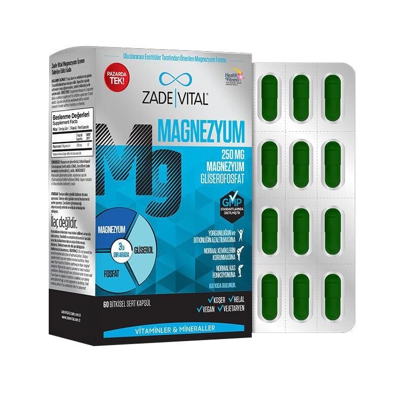 Zade Vital Magnezyum 250mg 60 Kapsül