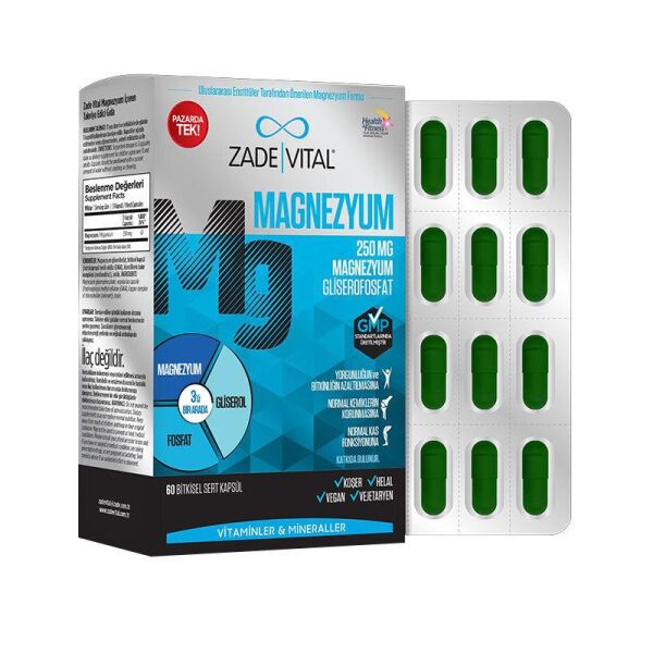 Zade Vital Magnezyum 250mg 60 Kapsül