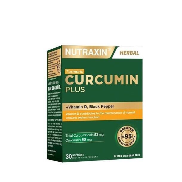 Nutraxin Curcumin Plus Vitamin D 50 mg 30 Kapsül