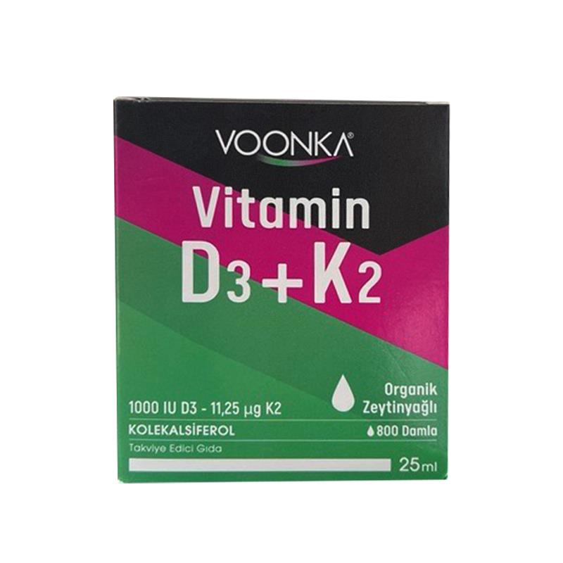 Voonka Vitamin D3+ K2 Takviye Edici Gıda 25 ml