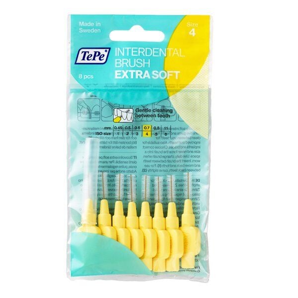 Tepe Ekstra Soft Yumuşak Arayüz Fırçası 0.7 mm Sarı 8 li