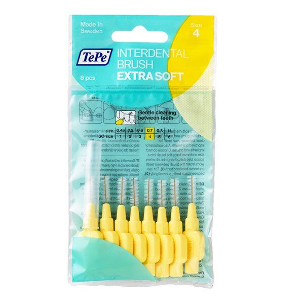 Tepe Ekstra Soft Yumuşak Arayüz Fırçası 0.7 mm Sarı 8 li