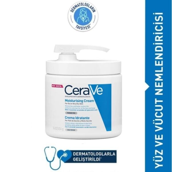 CeraVe Kuru ve Çok Kuru Ciltler için Pompalı Nemlendirici Krem 454gr