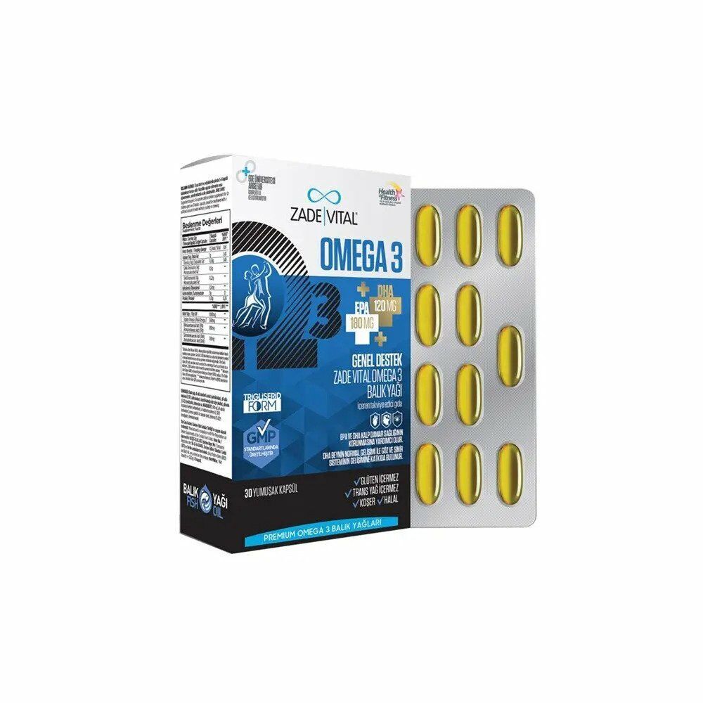 Zade Vital Premium Omega 3 Balık Yağı Genel Destek 45 Kapsül