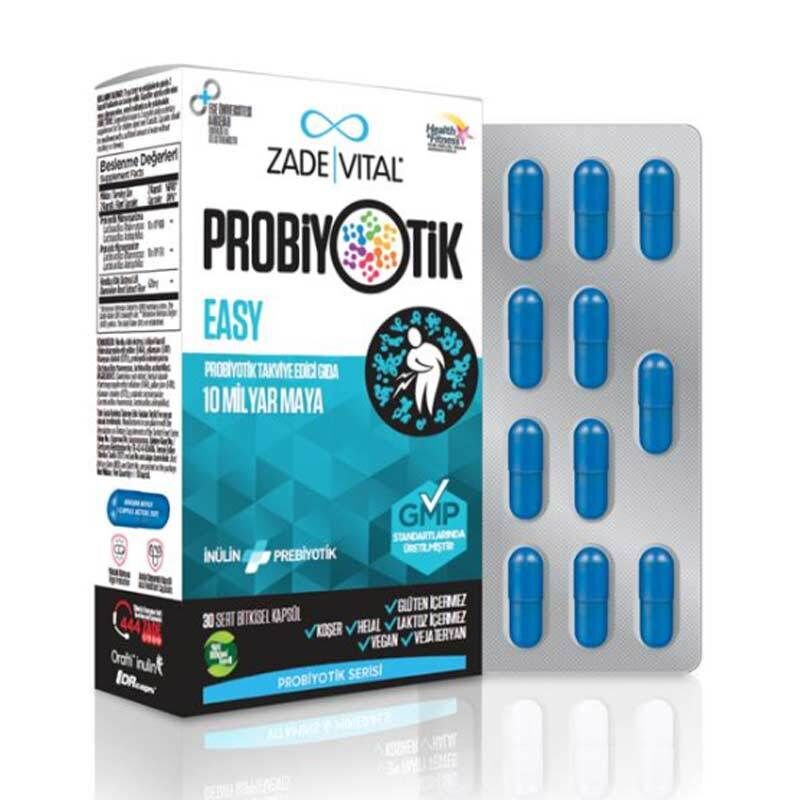 Zade Vital Easy Probiyotik Takviye Edici Gıda 15 Bitkisel Kapsül
